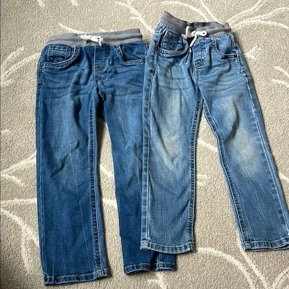 Cat & Jack Blue Denim Jeans with Gray Waistband - Picture 7 of 7